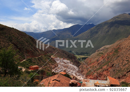South America Peru tourist destination, Maras salt pans, Cusco South America Peru tourist destination, Maras salt pans, Cusco 92835667