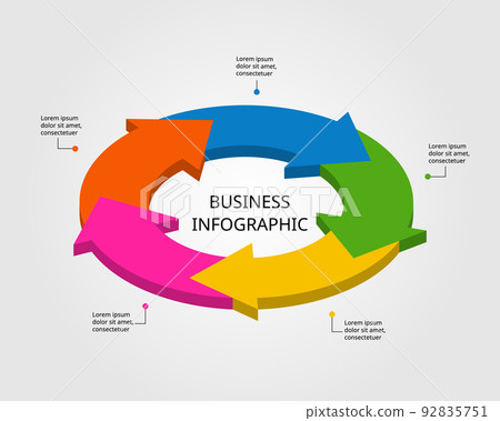 arrow chart template for infographic for presentation for 5 element 92835751