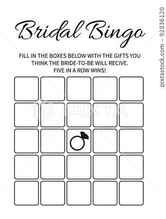 Bridal Bingo card template. Bridal Shower Bingo game. Funny activity for guests. Bachelorette Party activities.  Wedding stationery 92836120