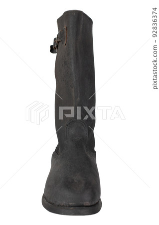 Kirza boots. Boots made from artificial leather. Archaic combat boots and part of service dress uniform in Russia and Soviet Union Army for soldiers. Kirza boots. Boots made from artificial leather. Archaic combat boots and part of service dress uniform in Russia and Soviet Union Army for soldiers. 92836374