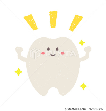 手繪健康牙齒人物 92836397