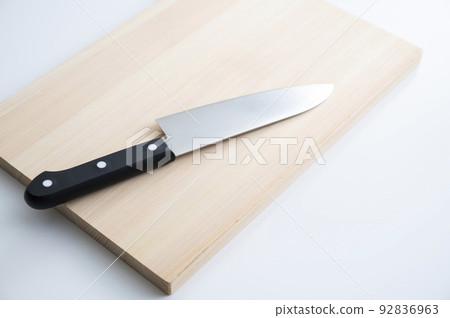 Hinoki cutting board and knife 92836963