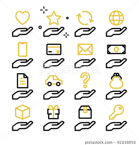 圖標集,各種東西漂浮在手掌上 圖標集,各種東西漂浮在手掌上 92838058