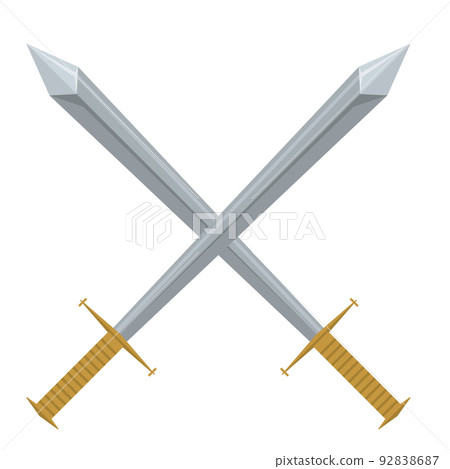 Illustration of swords overlapping crosses, knights, war, weapons, retro vector data Illustration of swords overlapping crosses, knights, war, weapons, retro vector data 92838687