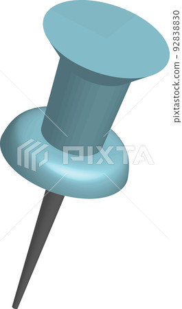 3D thumbtack push pin light blue 92838830