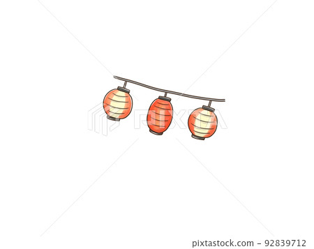 Three lined up festival red lanterns 92839712