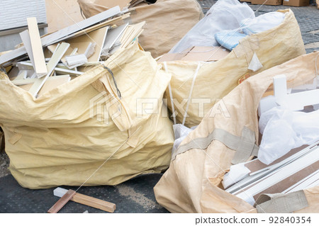A picture of the garbage at the construction site. A picture of the garbage at the construction site. 92840354
