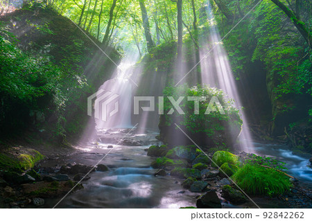 [光束材料]夏天Tatsugaeshi瀑布[長野縣] 92842262