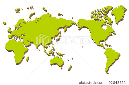 3D 世界地圖,自然色彩,太平洋 3D 世界地圖,自然色彩,太平洋 92842531