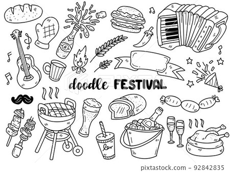 Oktoberfest doodle objects vector illustration for banner 92842835