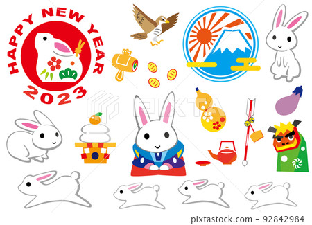 2023 Year of the Rabbit illustration set 2023 Year of the Rabbit illustration set 92842984