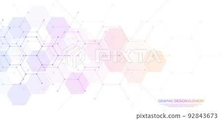 Abstract background and design element with hexagons pattern and geometric shapes for your drafting 92843673