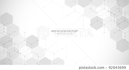 Abstract background and design element with hexagons pattern and geometric shapes for your drafting 92843699