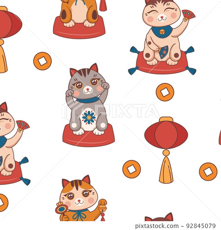 Chinese lucky cat icon Royalty Free Vector Image