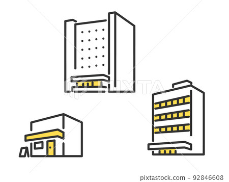 Building, office, store building image illustration material Building, office, store building image illustration material 92846608