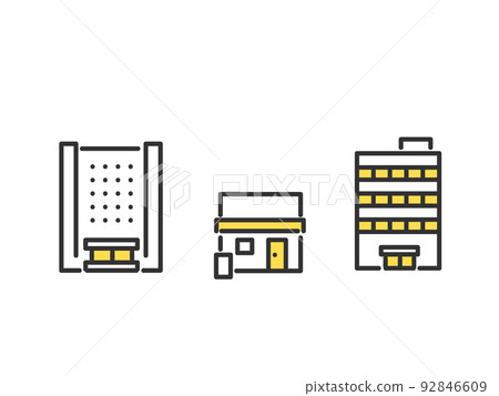 Building, office, store building image illustration material Building, office, store building image illustration material 92846609