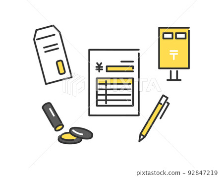 Illustration material of an image to send an invoice by mail Illustration material of an image to send an invoice by mail 92847219