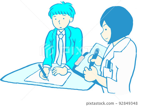 成人發育障礙男性上班族接受臨床心理學家心理檢查 Simple 92849348