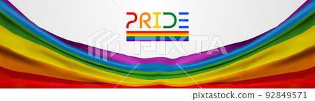 Pride flag waving. Color background. Lgbtq community gay event. Vector illustration. Pride flag waving. Color background. Lgbtq community gay event. Vector illustration. 92849571