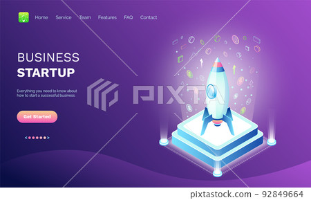 Business Startup Rocket on Pedestal Spaceship Business Startup Rocket on Pedestal Spaceship 92849664