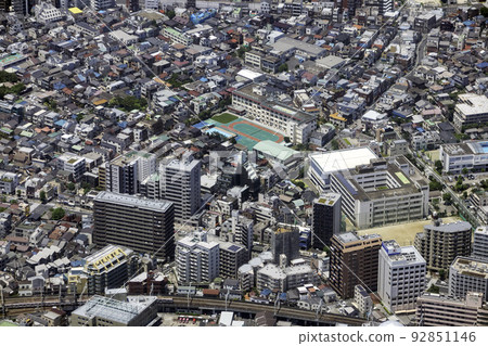 Aerial view near 6-chome, Sumida-ku, Tokyo Aerial view near 6-chome, Sumida-ku, Tokyo 92851146