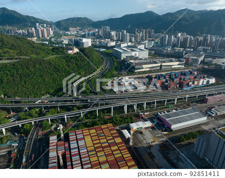 Aerial view of Yantian port in shenzhen city, China Aerial view of Yantian port in shenzhen city, China 92851411