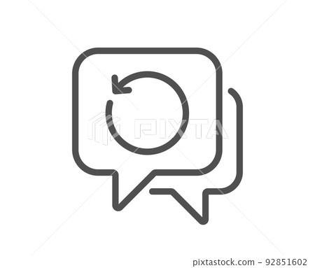Recovery info line icon. Backup data sign. Restore information symbol. Quality design element. Linear style recovery data icon. Editable stroke. Vector 92851602