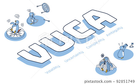 Penguin representing VUCA (variability, uncertainty, complexity and ambiguity) in marketing terms 92851749
