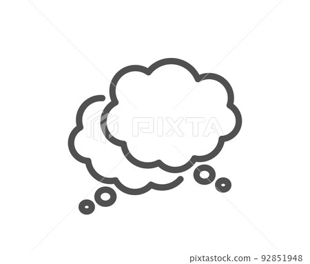 Comic speech bubble line icon. Chat sign. Social media message symbol. Quality design element. Linear style speech bubble icon. Editable stroke. Vector 92851948