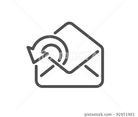 Send Mail download line icon. Sent Messages correspondence sign. E-mail symbol. Quality design element. Linear style send Mail icon. Editable stroke. Vector 92851981