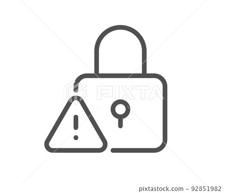 Lock line icon. Padlock warning sign. Security access symbol. Quality design element. Linear style lock icon. Editable stroke. Vector Lock line icon. Padlock warning sign. Security access symbol. Quality design element. Linear style lock icon. Editable stroke. Vector 92851982