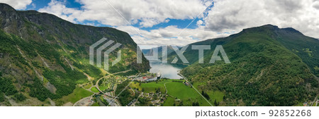 Aurlandsfjord Town Of Flam at dawn. Aurlandsfjord Town Of Flam at dawn. 92852268