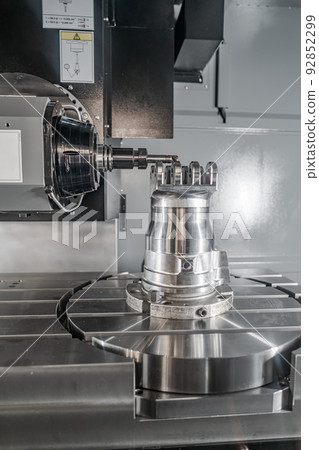 Metalworking CNC milling machine. Cutting metal modern processing technology. 92852299