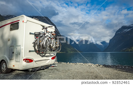 Family vacation travel RV, holiday trip in motorhome 92852461