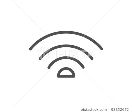 Wifi line icon. Wi-fi internet sign. Wireless network symbol. Quality design element. Linear style wifi icon. Editable stroke. Vector 92852672
