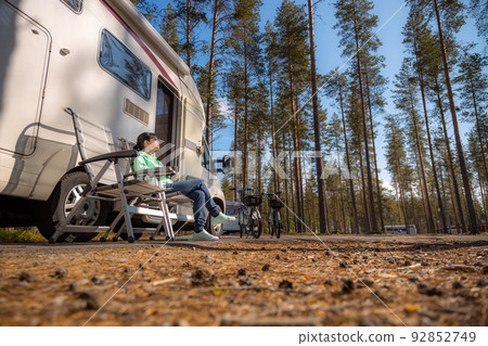Family vacation travel RV, holiday trip in motorhome Family vacation travel RV, holiday trip in motorhome 92852749