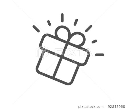 Gift line icon. Present box sign. Brand marketing symbol. Quality design element. Linear style gift icon. Editable stroke. Vector Gift line icon. Present box sign. Brand marketing symbol. Quality design element. Linear style gift icon. Editable stroke. Vector 92852968