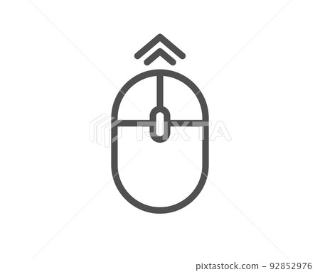 Swipe up mouse line icon. Scrolling arrow sign. Landing page scroll symbol. Quality design element. Linear style swipe up icon. Editable stroke. Vector 92852976