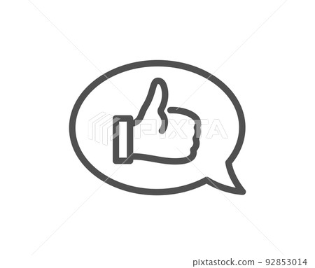 Positive feedback line icon. Communication symbol. Speech bubble sign. Quality design element. Linear style feedback icon. Editable stroke. Vector 92853014