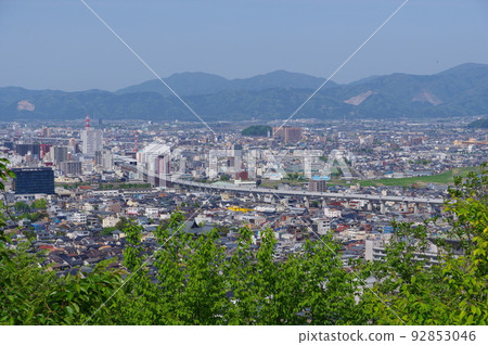 The view from the Hachimanyama observatory in the center of Fukui city The view from the Hachimanyama observatory in the center of Fukui city 92853046