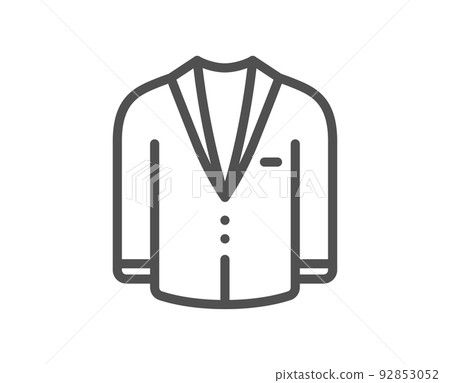Suit line icon. Menswear clothing sign. Business wear symbol. Quality design element. Linear style suit icon. Editable stroke. Vector Suit line icon. Menswear clothing sign. Business wear symbol. Quality design element. Linear style suit icon. Editable stroke. Vector 92853052