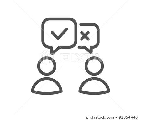 People voting line icon. Internet vote sign. Web election symbol. Quality design element. Linear style people voting icon. Editable stroke. Vector 92854440