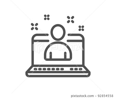 Best manager line icon. Business management sign. Agent symbol. Quality design element. Linear style best manager icon. Editable stroke. Vector 92854558