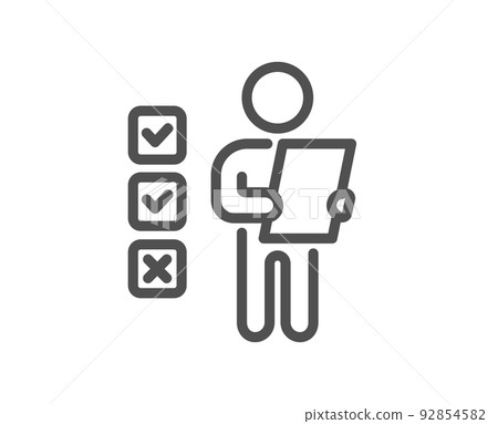 Voting ballot paper line icon. Vote checklist sign. Public election symbol. Quality design element. Linear style voting ballot icon. Editable stroke. Vector Voting ballot paper line icon. Vote checklist sign. Public election symbol. Quality design element. Linear style voting ballot icon. Editable stroke. Vector 92854582