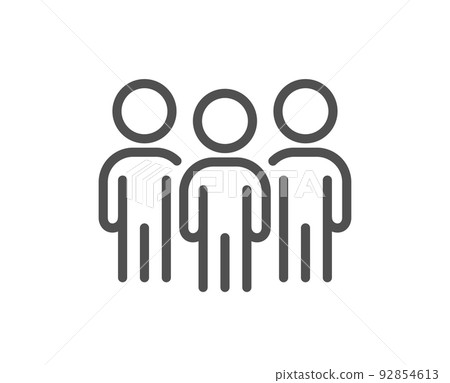 Group line icon. Business teamwork sign. Meeting people symbol. Quality design element. Linear style group icon. Editable stroke. Vector Group line icon. Business teamwork sign. Meeting people symbol. Quality design element. Linear style group icon. Editable stroke. Vector 92854613