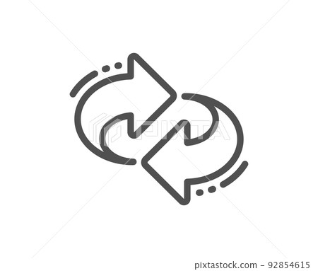 Refresh, change arrow line icon. Rotation Arrowhead symbol. Navigation pointer sign. Quality design element. Linear style refresh icon. Editable stroke. Vector Refresh, change arrow line icon. Rotation Arrowhead symbol. Navigation pointer sign. Quality design element. Linear style refresh icon. Editable stroke. Vector 92854615