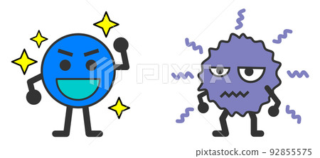 Illustration of bacteria classified as good and bad Illustration of bacteria classified as good and bad 92855575