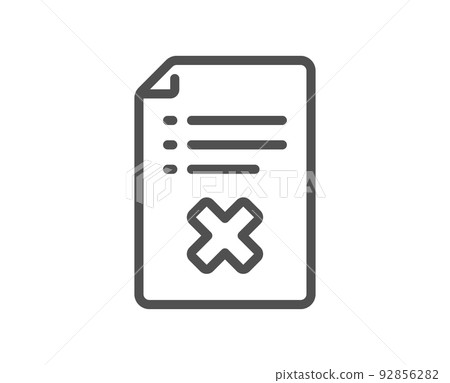 Reject file line icon. Decline document sign. Delete file. Quality design element. Linear style reject file icon. Editable stroke. Vector Reject file line icon. Decline document sign. Delete file. Quality design element. Linear style reject file icon. Editable stroke. Vector 92856282