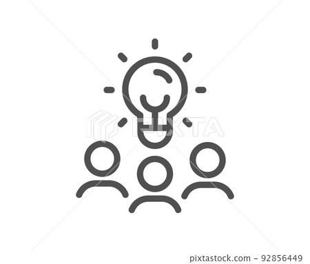 Business idea line icon. People group sign. Teamwork meeting symbol. Quality design element. Linear style business idea icon. Editable stroke. Vector Business idea line icon. People group sign. Teamwork meeting symbol. Quality design element. Linear style business idea icon. Editable stroke. Vector 92856449