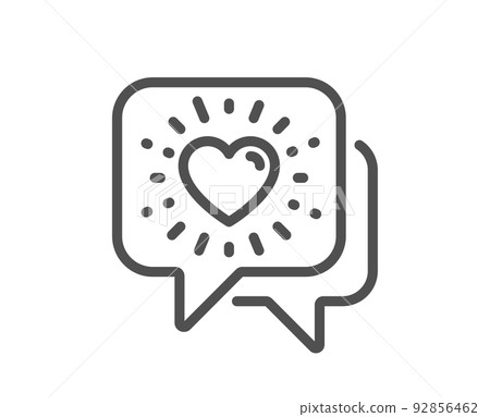 Friends chat line icon. Friendship love sign. Assistance business symbol. Quality design element. Linear style friends chat icon. Editable stroke. Vector Friends chat line icon. Friendship love sign. Assistance business symbol. Quality design element. Linear style friends chat icon. Editable stroke. Vector 92856462